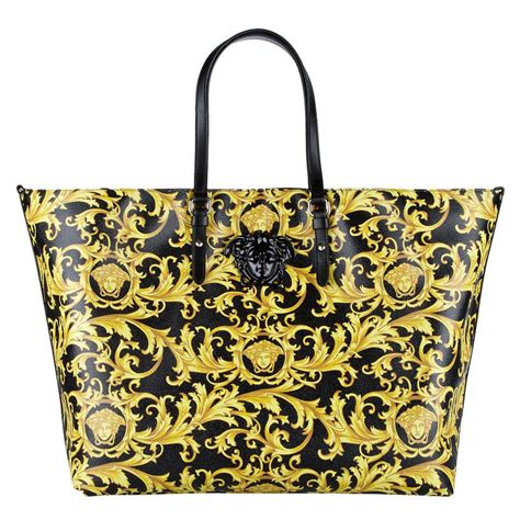 versace bag brown|Versace black gold handbag.